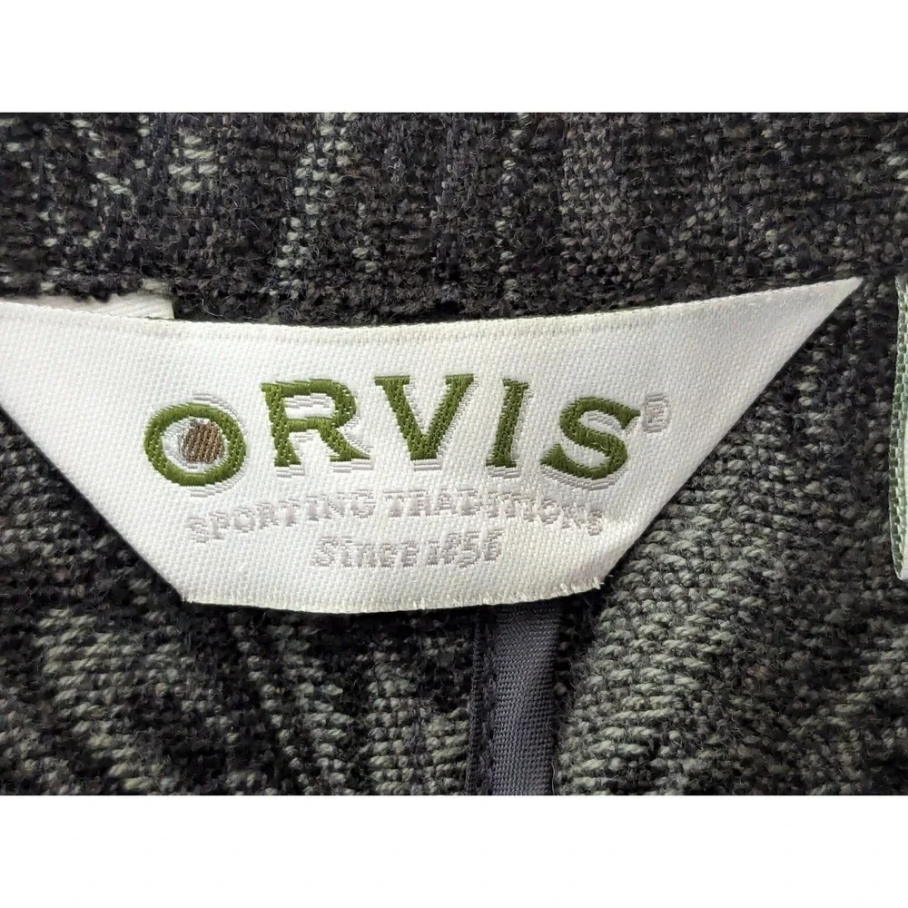 Orvis Jacket Women's Size M Paisley Button‎ Front Long Sleeve Boho Deep Green